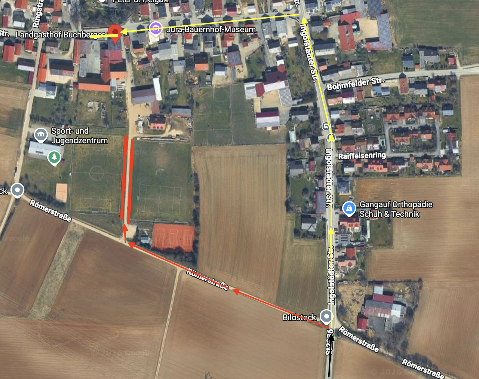 Skizze der Parkplätze